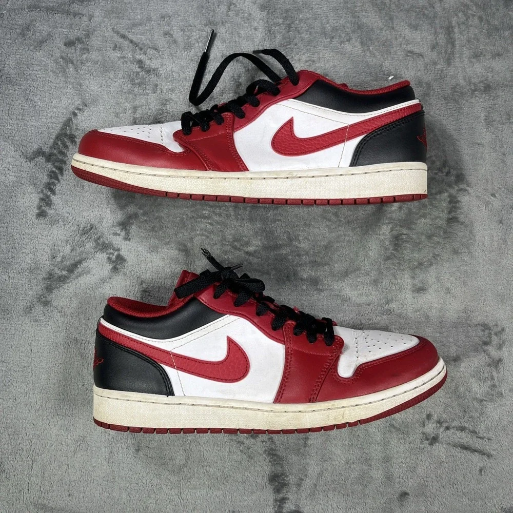 Air Jordan 1 Retro Low Men 8.5 Reverse Black Toe Sport Luxe Basketball Red Nike